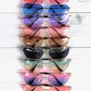 Heart Sunglasses, Colorful, Gold Metal Frame, Retro, Harry Styles, Bad Bunny, Unisex