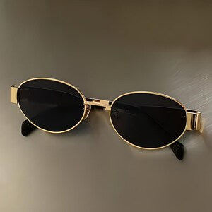 Sunglasses, Retro Steampunk Sun Protection, Vintage, Oval Metal for Women, Classic, UV400, New Collection.