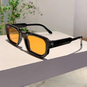 Orange Tinted Fun Sunglasses, Chic Luxury Style