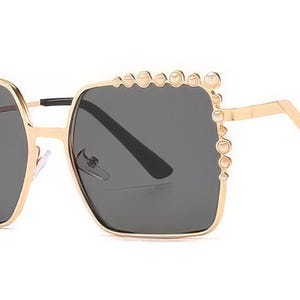 Pearl Accent Oversized Sunglasses, Sunglasses for Women, Designer Sunglasses, Big Sun Glasses