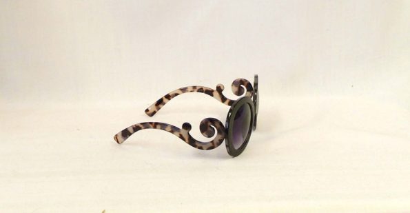 Ariana Black & Grey Tortoiseshell Large Oval Sunglasses Retro 1970’s 1980s style UV400
