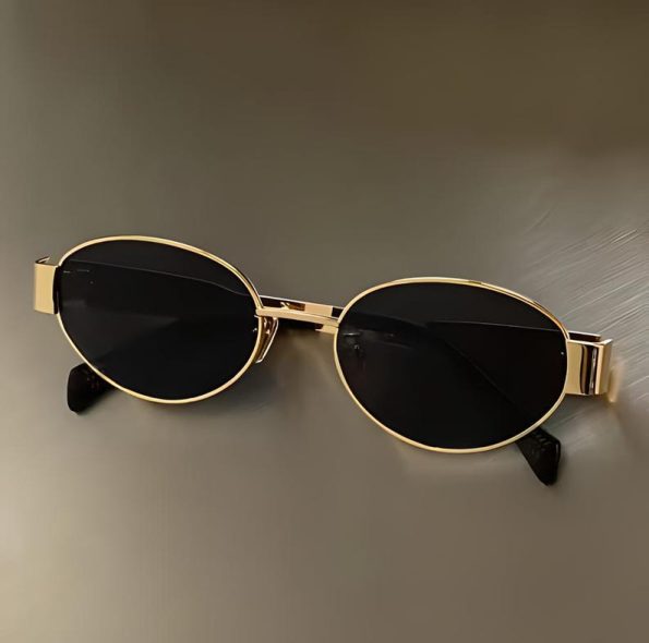 Sunglasses, Retro Steampunk Sun Protection, Vintage, Oval Metal for Women, Classic, UV400, New Collection.