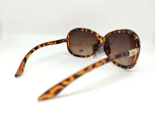 Brand new Oversized Designer oval style Celebrity brown tortoise gold rim SUNGLASSES Shades Eyewear yellow case Holiday Festival Fashion UK
