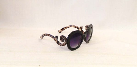Ariana Black & Grey Tortoiseshell Large Oval Sunglasses Retro 1970’s 1980s style UV400